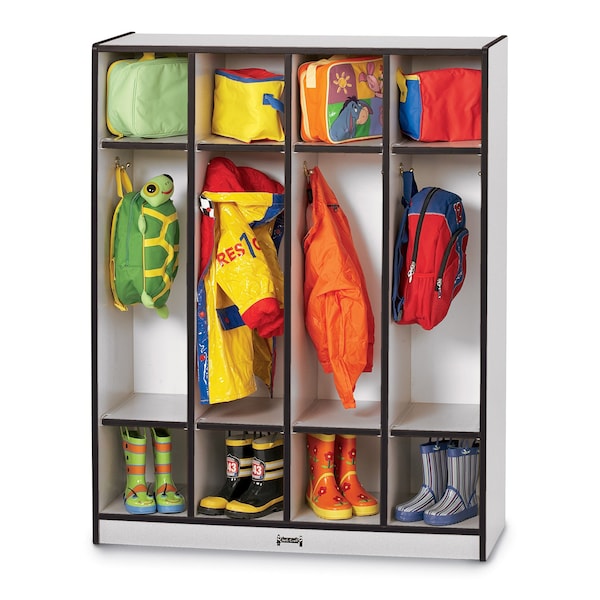Rainbow Accents 4 Section Coat Locker, Black